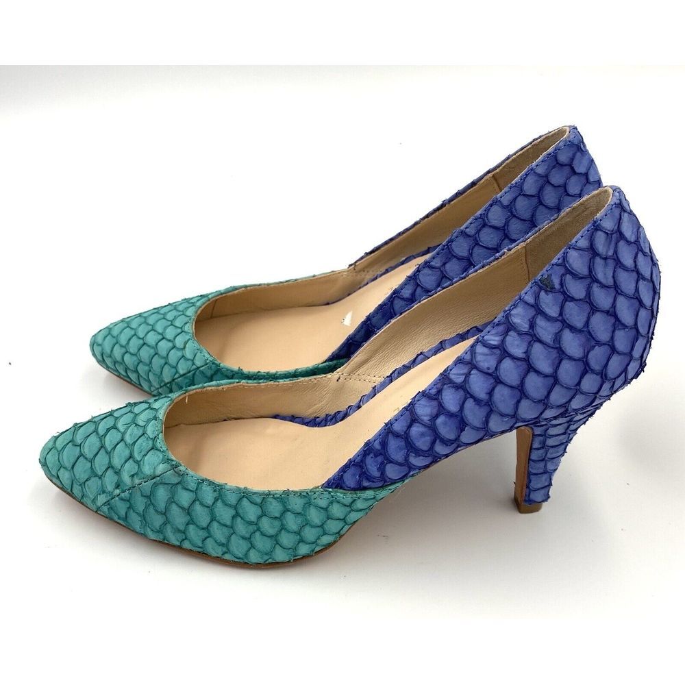 Loefflee Randal Women's Colorful Stiletto High Heel Shoes Blue Green Size 8‎ B
